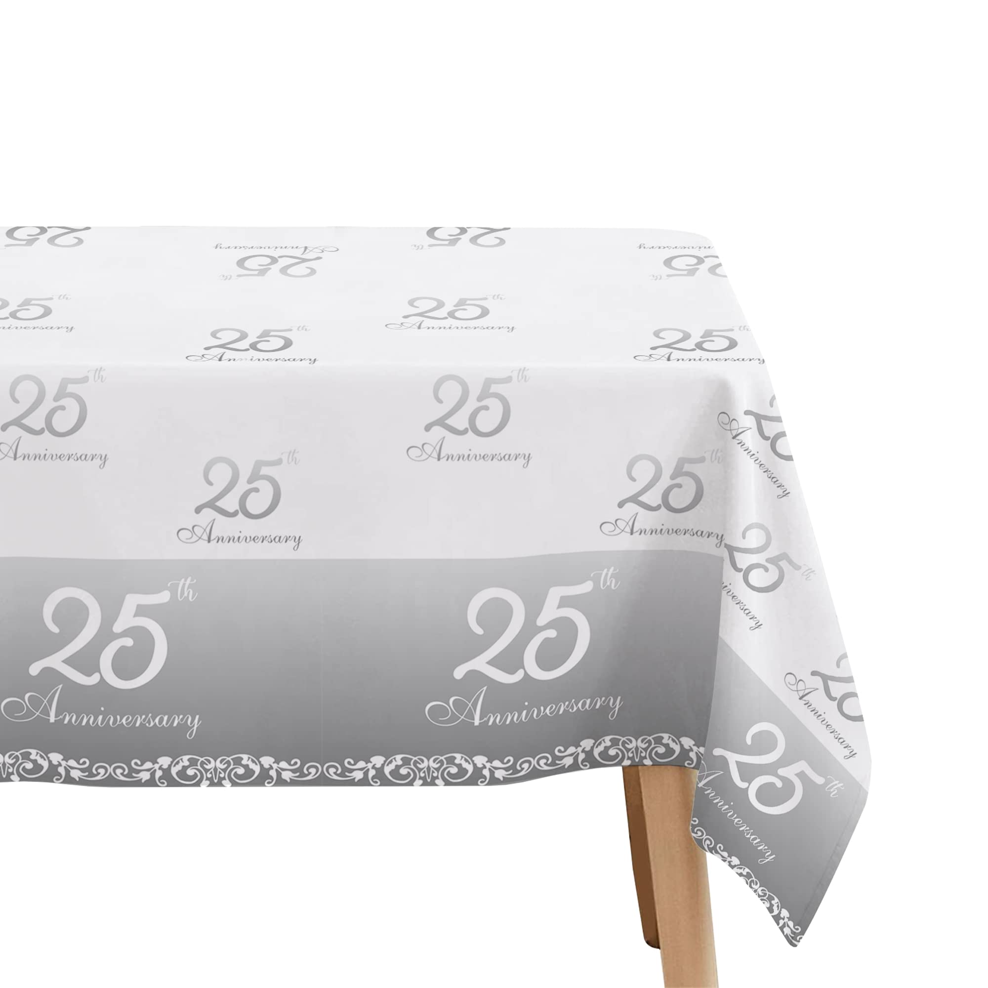 Amazon.com: APOWBLS 25th Anniversary Decorations Tablecloth